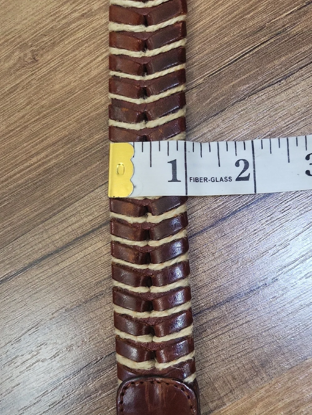 TOMMY BAHAMA 90S Brown Leather and Twine Braided Belt TB 4739 Made In Spain